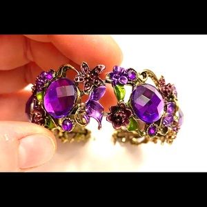 Jewelry - Purple gold rhinestone bracelet Jewelry - Purple gold rhinestone bracelet